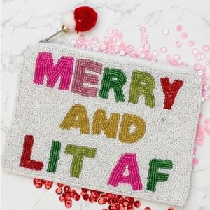 Christmas Beaded Coin Purse